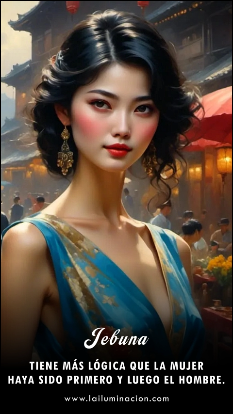 Imagen de la frase: Tiene más lógica que la mujer haya sido primero y luego el hombre.